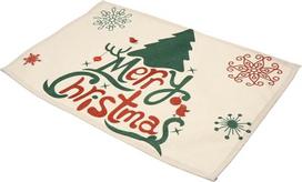 1 x Kalėdiniai kilimėliai Šventinė vakarienė Pad Snowflake Coasters Snowflake Place Mat Rustic Linen Christmas Table Mat Desk Flax Party Supplies
