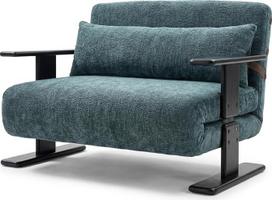 100 cm pločio sofa lova, sofa su miego funkcija ir čiužiniu, išskleidžiama ir sulankstoma, sulankstoma šenilinė sofa lova su atlošu ir porankiu, erdvę taupanti nedidelė sofa svetainei, balkonui | Mit Schlaffunktion, Kratzschutz, Rückenkissen, Mit Matratze