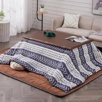 120 cm Winterheiztisch im japanischen Futon-Stil, 4-teilig, quadratische, doppellagige Tischplatte für das Wohnzimmer im Winter，Bluea120*80 * 45cm