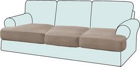 2 Pack Stretch T pagalvių užvalkalai sofos pagalvėlės apima 2 pagalvėlės sofos sėdynės pagalvėlės apima (3, Taupe)