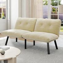 2 sėdimų vietų sofa lova su 5 reguliuojamomis padėtimis, aksominio audinio, sulankstoma kampinė sofa su storais paminkštinimais, idealiai tinka svetainei ir namams kaip miegamojo ir sėdimųjų vietų baldai