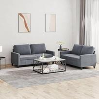 2-TLG. Samt Zweisitzer Sofagarnitur in Dunkelgrau 138/158 x 77 x 80 cm kleines Couch kleine Schlafcouch für Wohnzimmer Jugendzimmer Büro und Balkon