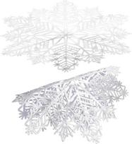 2stücke Schneeflocken-tischset aus Hochwertigem rutschfeste Tischschutzmatte als Party-platzsets für Weihnachtsfeiern Weiß