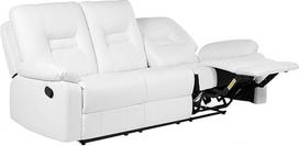 3 sėdimų vietų dirbtinės odos sofa-lovas balta BERGEN