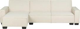 3 šulų sofa rechts L-förmig Stoff hellbeige mit Schlaffunktion Romedal