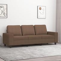 3-sitzer-Sofa Wohnzimmer Sofa Sitzecke Wohnzimmer Sofa Couch Sitzecke Braun 180 cm Stoff - 359402