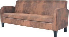 3-vietė sofa Dirbtinės odos zomšinė išvaizda Ruda sofa Kanapa Dvigulė sofa Atpalaiduojanti sofa Baldai Minkšta sofa Sofa Šiuolaikinė svetainės sofa Svetainės sofa