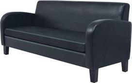 3-vietė sofa, sofa, sofa į svetainę, sofa su miego funkcija, sofa į miegamąjį, sofa jaunimui, sofa poilsiui, dirbtinė oda, juoda