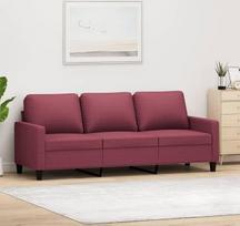 359177 3-vietė sofa Svetainės sofa Sofa Sėdimasis kampas Vyno raudona 180 cm audinys