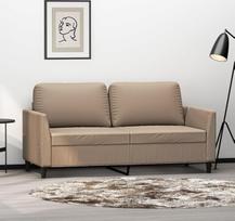 359337 2-vietė sofa Cappuccino Brown 140 cm, Dirbtinė oda, Sofos ir kušetės, Sofa svetainė, Sofa paauglių kambariui, Sofa poilsiui, Sofa miegamajam, Miegamojo sofa, Minkšta sofa
