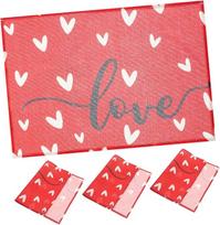 4 vakarietiškų kilimėlių rinkinys Hot Pot Coasters Stalo puodų kilimėlis Place Mat Place Mat Place Mat Valentino dienai Craft Bar Coasters Placemats for Dining Table Red Flax Coffee Deliveries