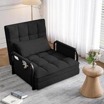 5 padėčių miegamoji kėdė su lovos funkcija, su porankiu ir atlošu, išskleidžiama sofa-lova, keičiama kėdė, lova, reguliuojama viengulė kėdė su šonine kišene, 180 x 82 x 15 cm
