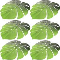 6 Stück Tischsets in Monstera Blatt Form aus Grünem Eva rutschfest und Hitzebeständig als Party Untersetzer und Tischschutz für Cups und Geschirr