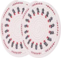 Alipis 2er-Set Gewebte Tischsets Aus Baumwolle Runde Form Hitzebeständig Dekorative Tischsets Zum Abendessen Perfekt Als Einweihungsgeschenk