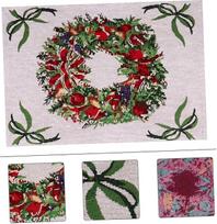Alipis Tischset mit Weihnachtsgirlanden-Motiv Platzset Schützt Tisch vor Kratzern und Flecken Wiederverwendbar für Familienfeiern und Küche