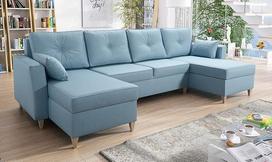 All4All Tosti U kampinė sofa Svetainės kambario komplektas Minkšta sofa su miego funkcija ir lovos dėže Sofa kampinė sofa Audinys 26