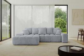 ALTDECOR ENSI-L Kampinė sofa su miego funkcija ir lovos dėže Kampinė sofa lova Kampinė L formos sofa lova Išskleidžiama gyvenamojo kraštovaizdžio sofa lova Cauchsofa ENSI-L - 276 x 165 x 76 cm šviesiai pilka