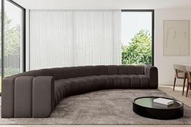 ALTDECOR Lazro-U1-U1-373 x 70 cm Modulinė U formos kampinė sofa Kampinė sofa Gyvenamasis kraštovaizdis Grindų sofa U1-373 x 373 x 70 cm Ruda