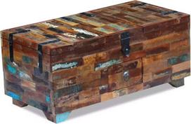 Antikvarinis medinis kavos staliukas, komodos staliukas, šoninis staliukas, sofos staliukas, regeneruota mediena, 80 x 40 x 35 cm