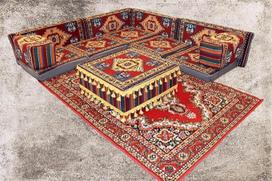 Arabiška sofa, rytietiška sėdimoji dalis, Sark Kösesi, Kilimas, Grindų sofa, Sėdimoji pagalvėlė, Rytietiška sėdimoji pagalvėlė, Majlis sofa, Osmanų sėdynė