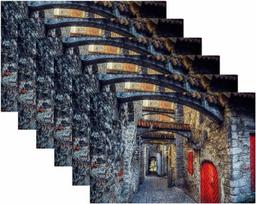 Audinio padėkliukai, skalbiami valgomojo stalo padėkliukai, 6 vnt., Art Scenic Old Street