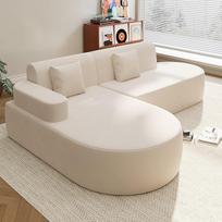 AVAWING kampinė sofa, grynų putų montavimo nemokama kampinė sofa, L formos svetainė, smėlio spalvos kairysis porankis