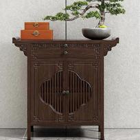 Beistelltisch Schmal aus Bambus mit Schublade, Konsolentisch Chinesisch mit Lagerung, Einfacher Mediationstisch für Zuhause, Ideal für Buddha (Brown, 80cm/31.5in)