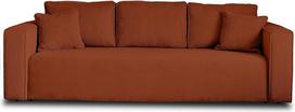 Best Möbel "Topaze" 3 vietų sofa su miego funkcija ir lovos dėže, pagaminta iš velvetinės terakotos