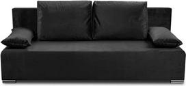 bonni "Ecco Deluxe" sofa-lova su lovos dėže ir miego funkcijomis, sulankstoma sofa, sofa-lova, sofa-lova, gamintojo sofa, sofos komplektas, sofos komplektas (juoda)