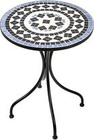 BUTLERS Palazzo Bistro stalas Apvalus 55 cm skersmens mėlynos/baltos spalvos keramikos mozaikos akmenėlių stalas, skirtas 2 asmenims, skirtas patalpoms lauke, atsparus oro sąlygoms, skirtas balkonui, virtuvei, terasai, sodui