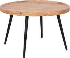 byLIVING Romy Kavos staliukas / Apvalus kavos staliukas / Stalviršis iš akacijos medienos masyvo / Metalinis rėmas, padengtas milteliniu būdu Juoda spalva Skersmuo 75 cm Skersmuo 75 cm Aukštis 47,5 cm