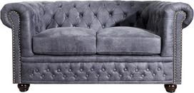 Casa-Padrino Chesterfield 2 vietų sofa Antikvarinė pilka iš namų svetainės baldai - sofa