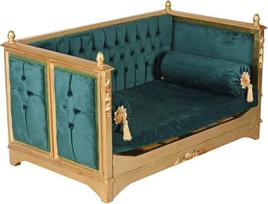 Cat10020 Palazzo Vaikiška žaidimų sofa lova Barokinė medinė žalia žaidimų kambarys 115 cm