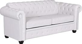 Česterfildo sofa Balta klubinė sofa sofa Eko oda Angliška sofa suoliukas fha014 Palazzo Exclusive