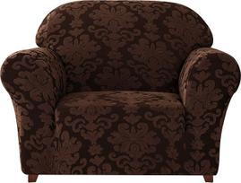 CHUN YI gėlių žakardas Stretch Sofa Cover 1 Seater Living Room Durable Spandex Fabric Furniture Protector (Chair, Chocolate)