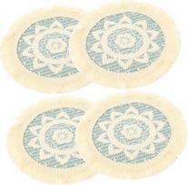 Ciieeo 12PCS megztas Tassel Placemat Pintas Coaster Biuro dekoracijos Audiniai Placemats Ornamentas Izoliuotas Matas Dekoratyvinis Placemat Arbatinukas izoliacinės plokštės