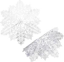 Ciieeo 2stücke Weiße Schneeflocken Tischsets für Weihnachtstischdeko Platzdeckchen vor Flecken Schützend