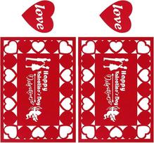 Ciieeo Valentinstag Tischsets Filz 4 Stück mit Untersetzern Dekorative Tischmatten Hitzebeständig und Robust für Esstisch Dekoration