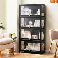 Daugiafunkcinė dulkių nepraleidžianti stiklinė vitrina, daugiafunkcinė stiklinė vitrina, stovinti stiklinė vitrina, su atlenkiamomis durelėmis, sandari ir atspari dulkėms, skirta biurams, miegamiesiems, svetainėms