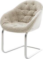 DELIFE "Gaio-Flex" supamoji kėdė "Flat" iš nerūdijančio plieno, audinys "Soft Beige