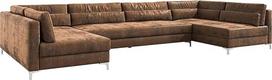 DELIFE Elio sofa iš dirbtinės odos Vintage Brown Antique 400 x 185 cm XL Gyvenamasis peizažas