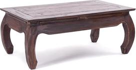 Dizainas Opium Table East | 100 x 60 x 41 cm (plotis x gylis x aukštis), raudonmedžio perdirbta mediena | Šalutinis staliukas, kavos staliukas, pagamintas iš medžio masyvo, spalva: 03 tamsiai ruda