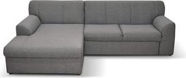 DOMO. kolekcija Kampinis sofos apmušalas, L formos sofa, moderni sofa, mažas minkštas kampas, 245 x 155 x 78 cm (plotis x gylis x aukštis), pilka