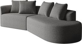 DRIXNO sofa su miego funkcija, modulinė U formos sofa, kampinė sofa su gyvenamuoju kraštovaizdžiu, kampinė laisvai pastatoma sofa su 4 dekoratyvinėmis pagalvėlėmis, laisvai pastatoma sofa su 4 dekoratyvinėmis pagalvėlėmis, laisvai