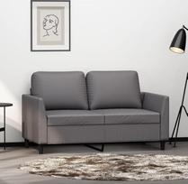 Dvivietė sofa Dvigulė sofa Sofa Lounge Sofa Minkšta sofa Atsipalaiduoti sofa Svečių sofa Loveseat Sofa svetainei Miegamasis Svečių kambarys Pilka 120 cm dirbtinė oda
