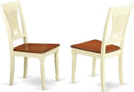 East West Furniture PVC WHI-W Plainville valgomojo kėdės Stilingos medinės virtuvės kėdės su medine sėdyne, 2 vnt., pasukų ir vyšnios spalvos