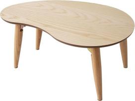 EMOOR sulankstomas medinis stalas Mažas kriaušės formos (W 80 x D 52 cm) Natūralios spalvos kavos staliukas Tatami staliukas