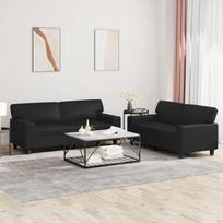 Gecheer 2 dalių sofos komplektas Sofos sofos komplektas Minkšta sofa Sofos sofos komplektas Sėdynės baldai Svetainės sofa Minkšti baldai Kėdė Kėdė Dizainas Sofa Sodo sofa Juoda dirbtinė oda