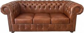 Generisch Chesterfield CASA 3 vietų sofa - 200 cm - Brandy Brown - Itališka natūrali oda - Rankų darbo, pagaminta Lenkijos manufaktūroje - Prabangus dizainas svetainei ir biurui