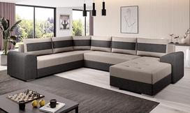 Generisch Chief U Malmo 94/Malmo 16 Sofa-lovos komplektas su miego funkcija Gyvenamasis kraštovaizdis U formos su lovos dėže Audinys Kokybė Plotis 304 cm Gylis 217 cm